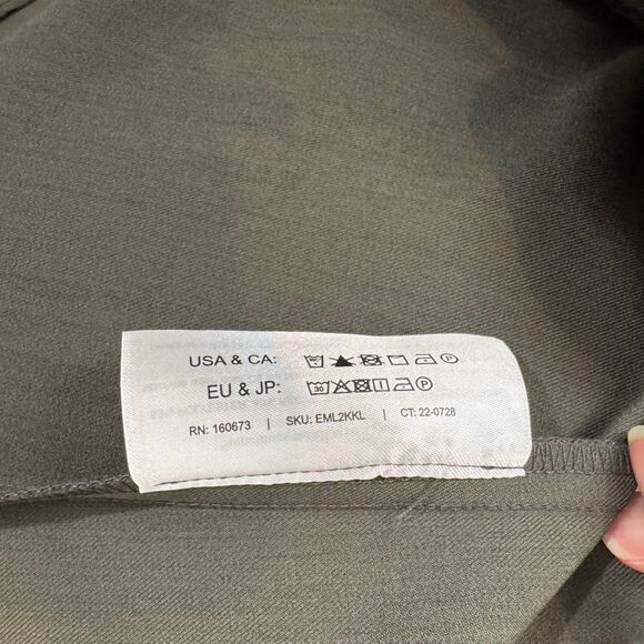 M.M. Lafleur Emily Dress in Olive Recycled WonderTex | Size 12 - Picture 10 of 13